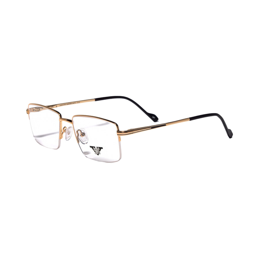 VANROSSI Gold Semi-Rimless Optical Frame