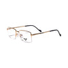 VANROSSI Gold Semi-Rimless Optical Frame