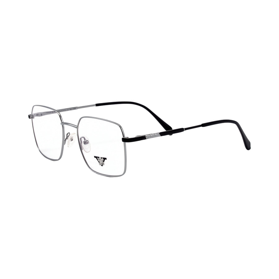 VANROSSI Silver & Black Square Optical Frame For Men