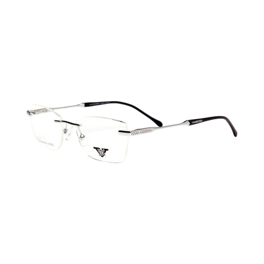 VANROSSI Silver Frameless Eyeglass Frame