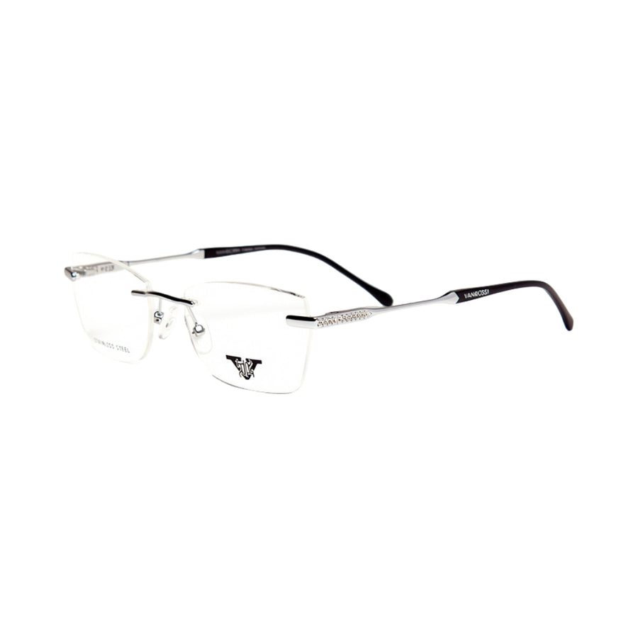 VANROSSI Silver Frameless Eyeglass Frame