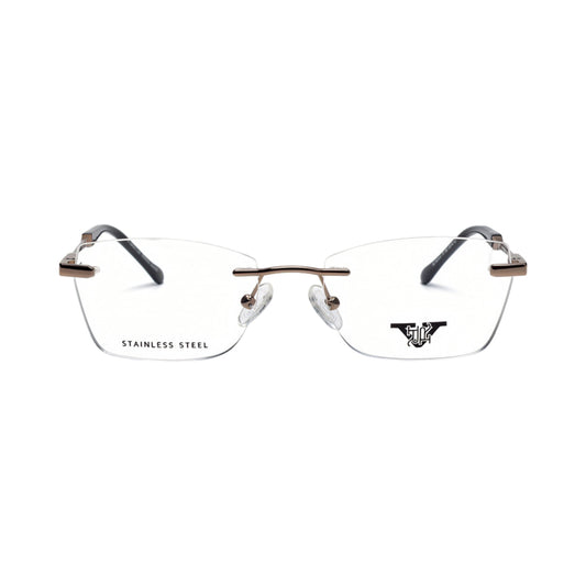 VANROSSI Silver Frameless Eyeglass Frame