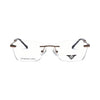 VANROSSI Silver Frameless Eyeglass Frame