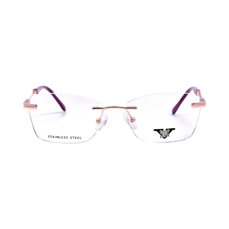VANROSSI Women's Rose Gold Frameless Eyeglass Frame