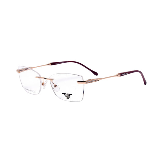 VANROSSI Women's Rose Gold Frameless Eyeglass Frame