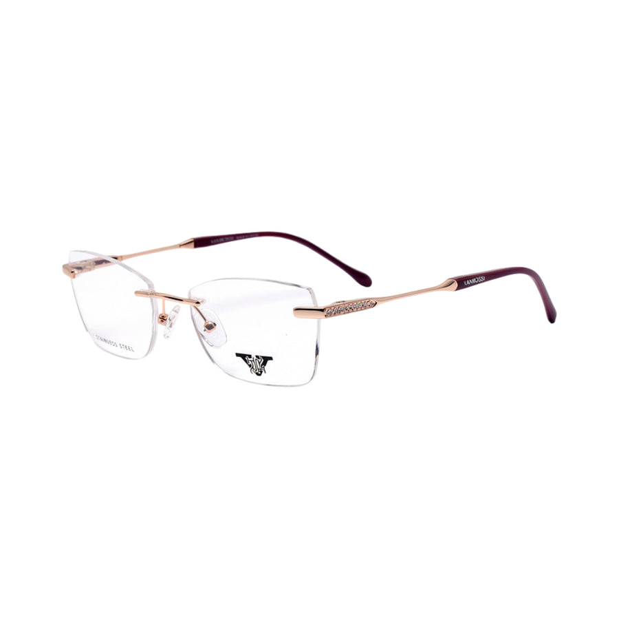 VANROSSI Women's Rose Gold Frameless Eyeglass Frame
