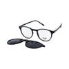 VANROSSI Black Round Clip-On Eyeglasses