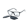 VANROSSI Black Rectangular Clip-On Eyeglasses