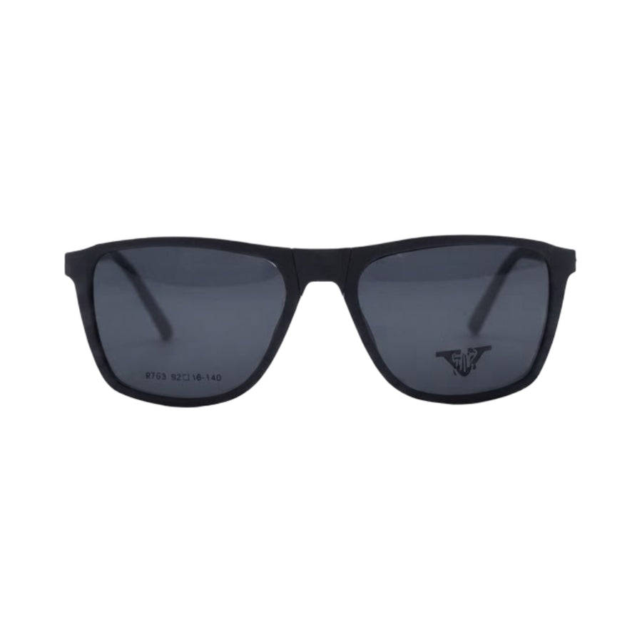 VANROSSI Black Rectangular Clip-On Eyeglasses
