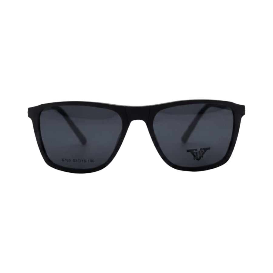 VANROSSI Grey Rectangular Clip-On Eyeglasses