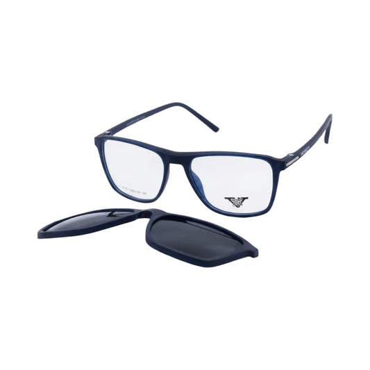 VANROSSI Royal Blue Rectangular Clip-On Eyeglasses