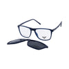 VANROSSI Royal Blue Rectangular Clip-On Eyeglasses