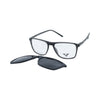 VANROSSI Black Rectangular Clip-On Eyeglasses