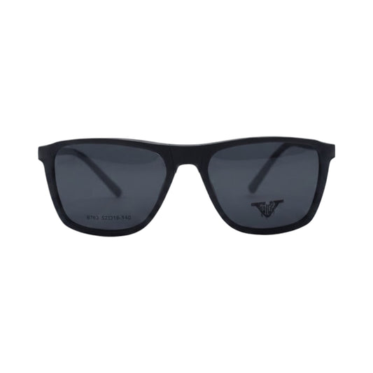 VANROSSI Black Rectangular Clip-On Eyeglasses
