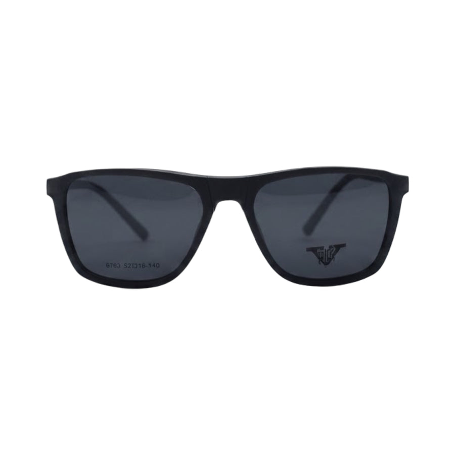 VANROSSI Black Rectangular Clip-On Eyeglasses