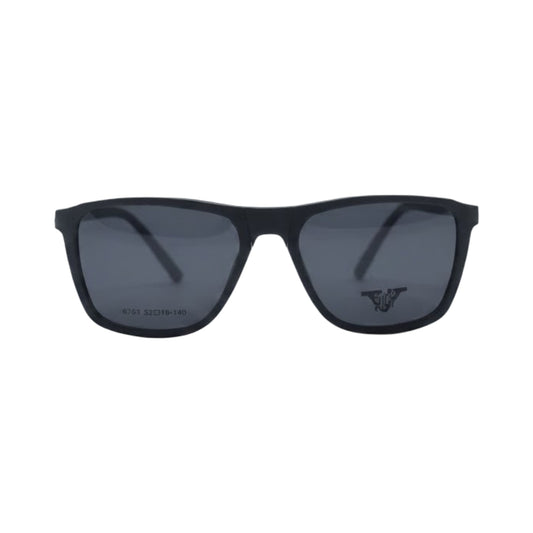 VANROSSI Black Rectangular Clip-On Eyeglasses