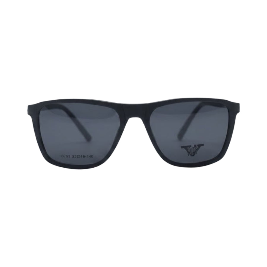 VANROSSI Black Rectangular Clip-On Eyeglasses