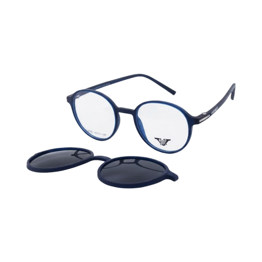 VANROSSI Royal Blue Round Clip-On Eyeglasses