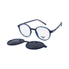 VANROSSI Royal Blue Round Clip-On Eyeglasses