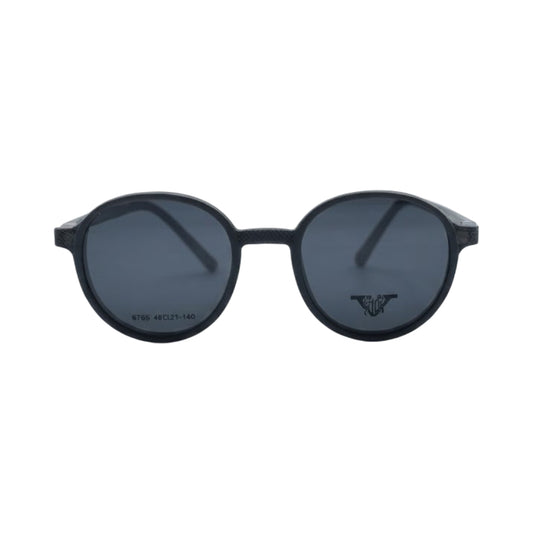 VANROSSI Black Round Clip-On Optical Glasses