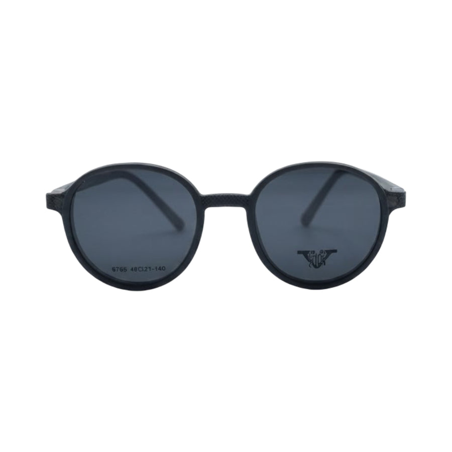 VANROSSI Black Round Clip-On Optical Glasses