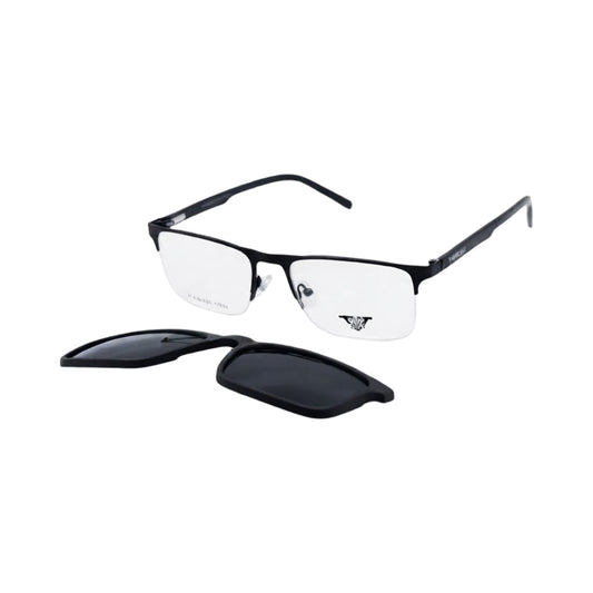 VANROSSI Half-Rim Rectangular Clip-On Optical Glasses