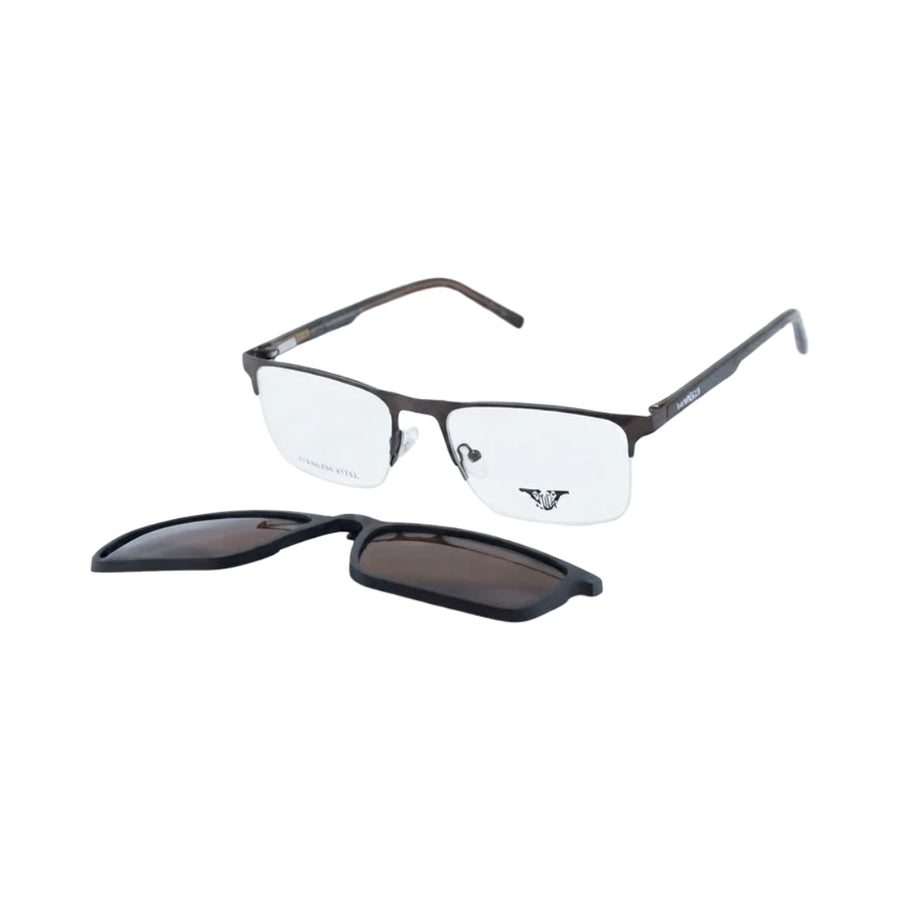 VANROSSI Half-Rim Rectangular Clip-On Optical Glasses