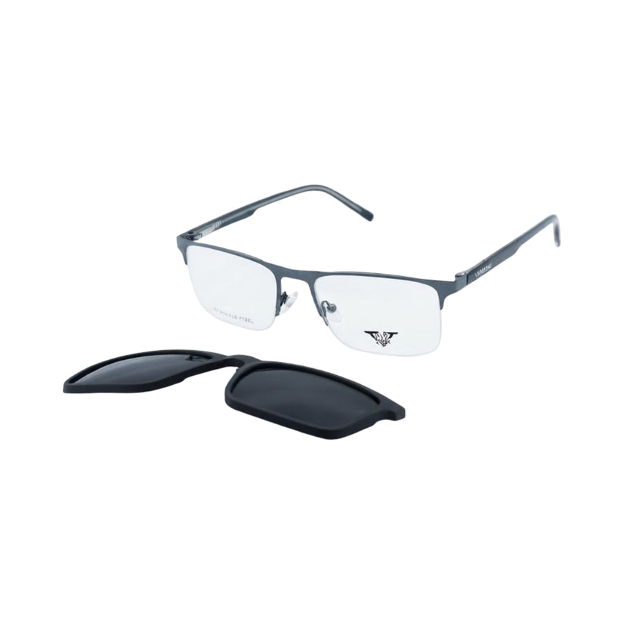 VANROSSI Half-Rim Rectangular Clip-On Optical Glasses