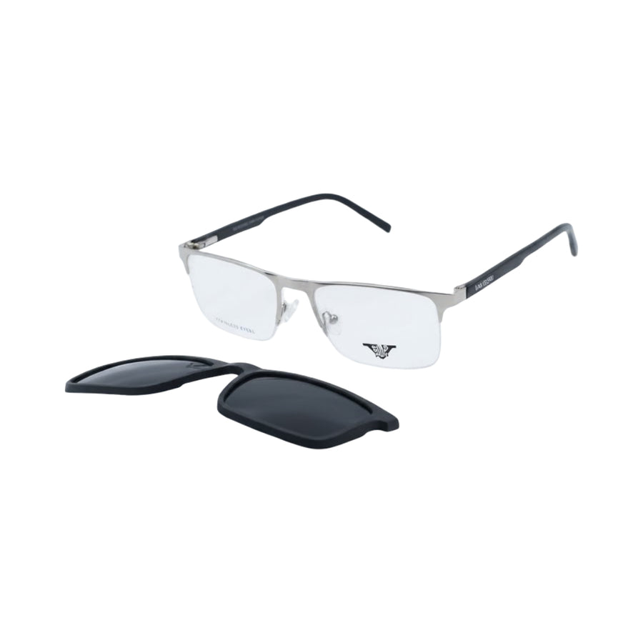 VANROSSI Half-Rim Rectangular Clip-On Optical Glasses
