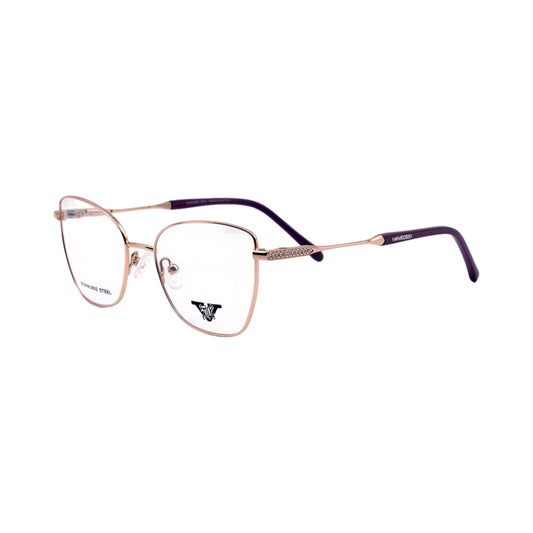 VANROSSI Women's Rose Gold Full-Rim Eyeglass Frame