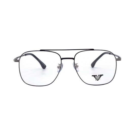 VANROSSI Men's Black and Gold Aviator Eyeglass Frame