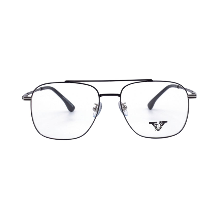 VANROSSI Men's Black and Gold Aviator Eyeglass Frame