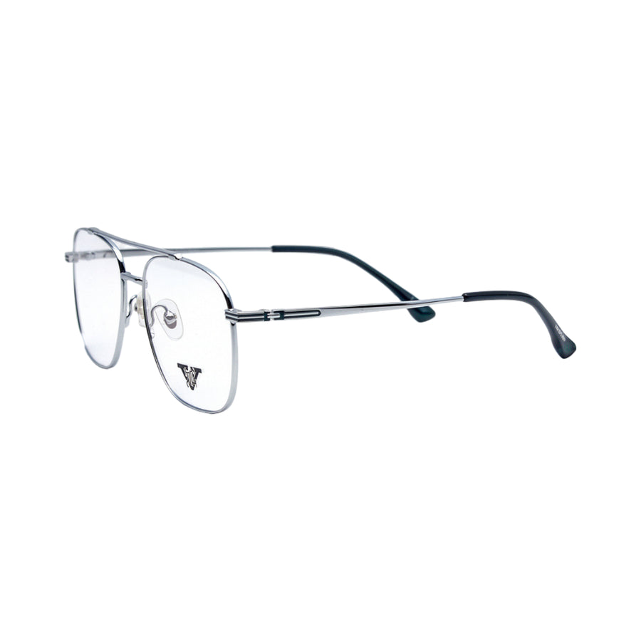 VANROSSI Men's Silver Aviator Eyeglass Frame