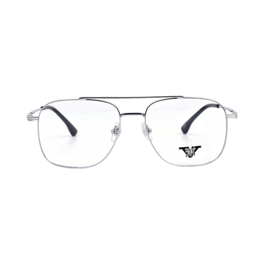 VANROSSI Men's Silver Aviator Eyeglass Frame