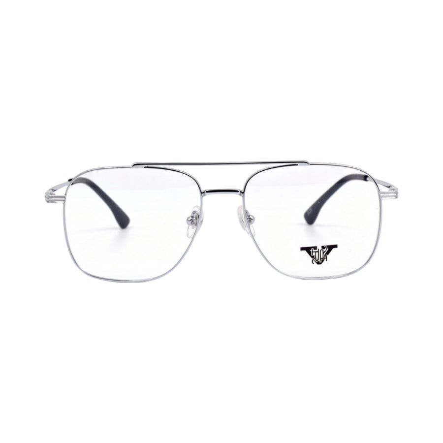 VANROSSI Men's Silver Aviator Eyeglass Frame