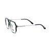 VANROSSI Men's Black and Silver Geometric Eyeglass Frame