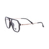 VANROSSI Men's Black and Gold Geometric Eyeglass Frame