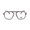 VANROSSI Men's Black and Gold Geometric Eyeglass Frame
