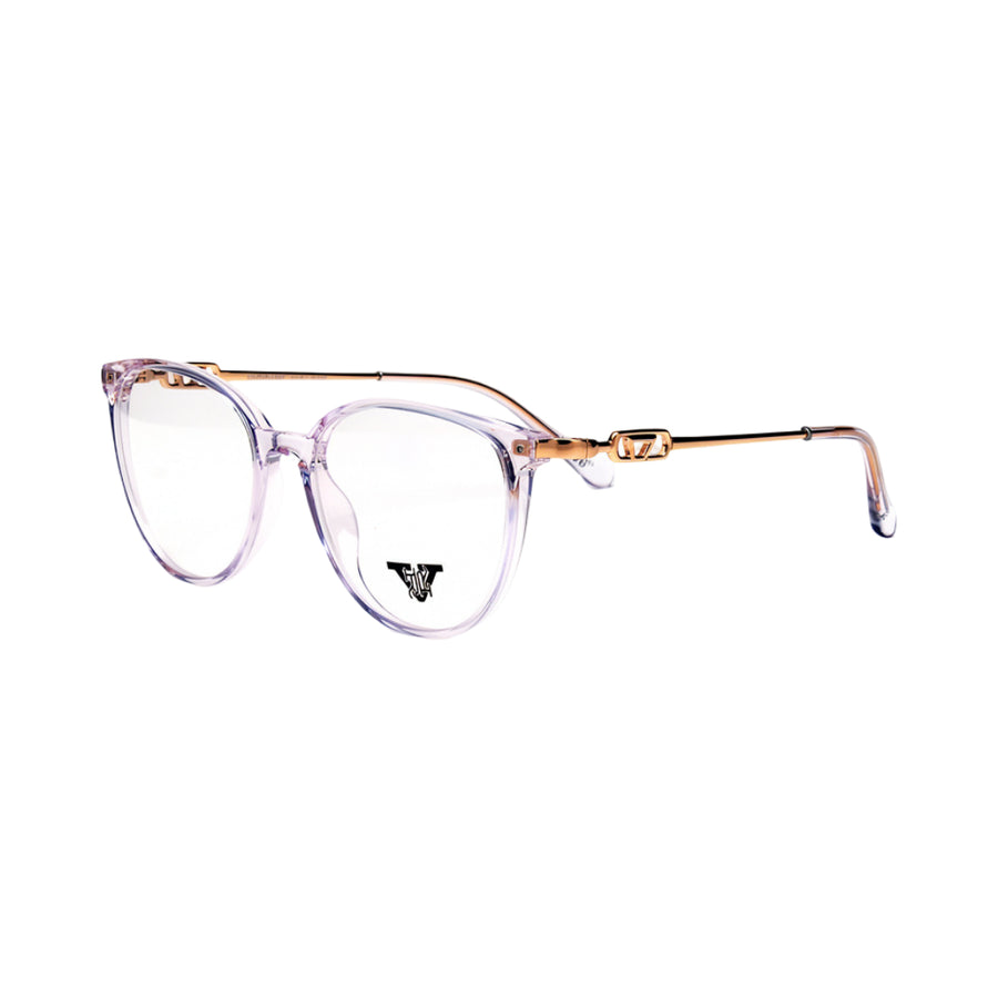 VANROSSI Women's Transparent Lavender and Gold Eyeglass Frame