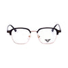 VANROSSI Men's Black and Gold Clubmaster Eyeglass Frame