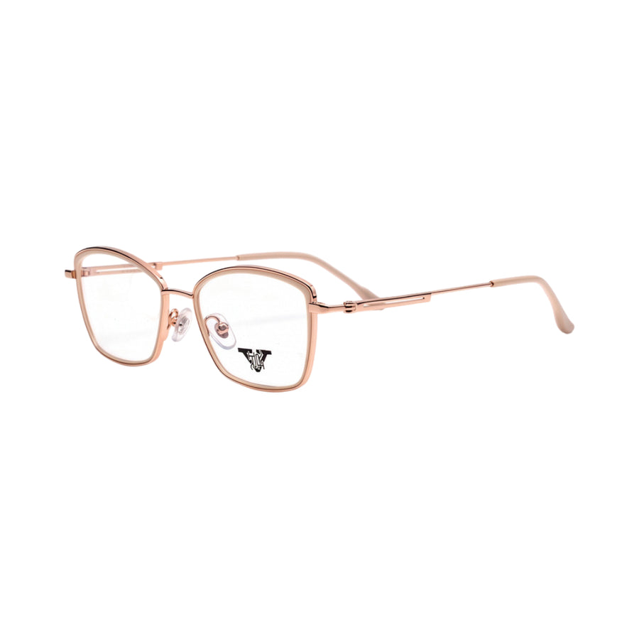 VANROSSI Women's Rose Gold Cat Eye Eyeglass Frame