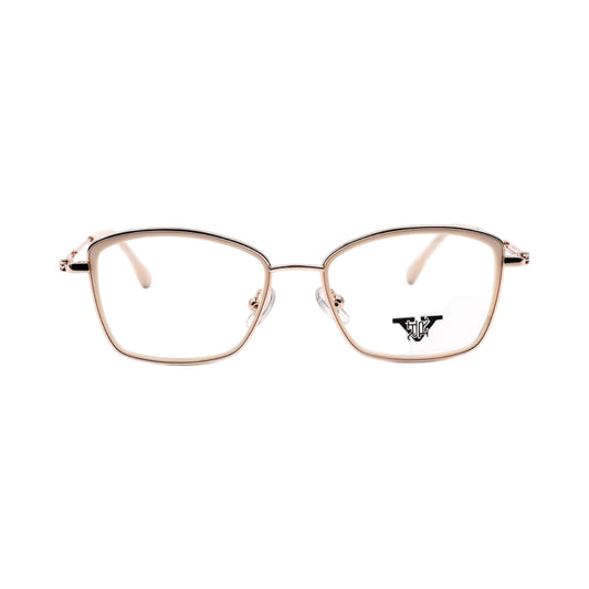 VANROSSI Women's Rose Gold Cat Eye Eyeglass Frame