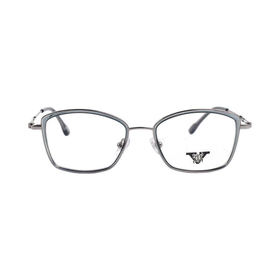 VANROSSI Women's Silver Cat Eye Eyeglass Frame