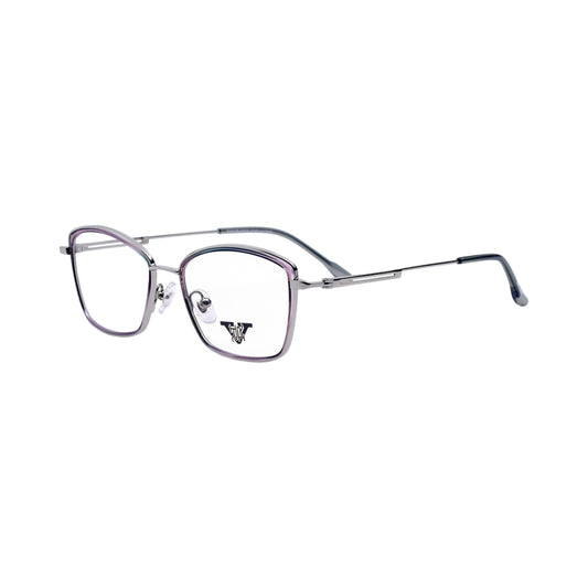 VANROSSI Women's Silver Cat Eye Eyeglass Frame