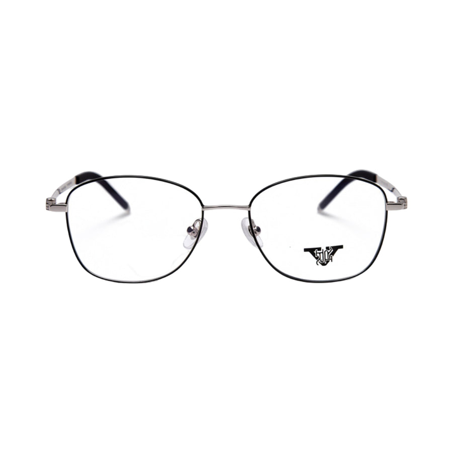 VANROSSI Unisex Black and Gold Square Eyeglass Frame