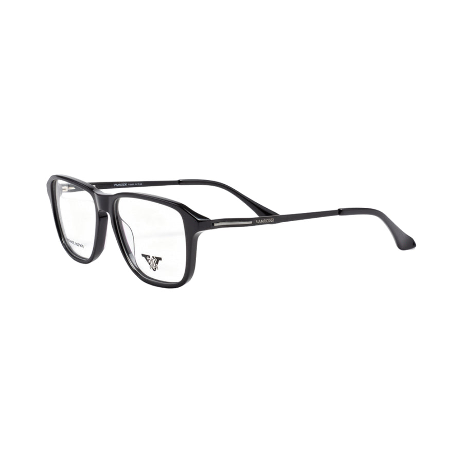 VANROSSI Men's Black Rectangular square Eyeglass Frame