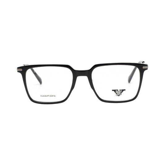 VANROSSI Men's Black Rectangular Eyeglass Frame