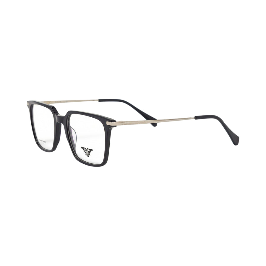 VANROSSI Men's Black Rectangular Eyeglass Frame
