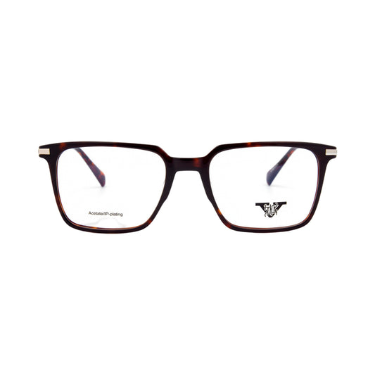 VANROSSI Men's Tortoise and Gold Rectangular Eyeglass Frame