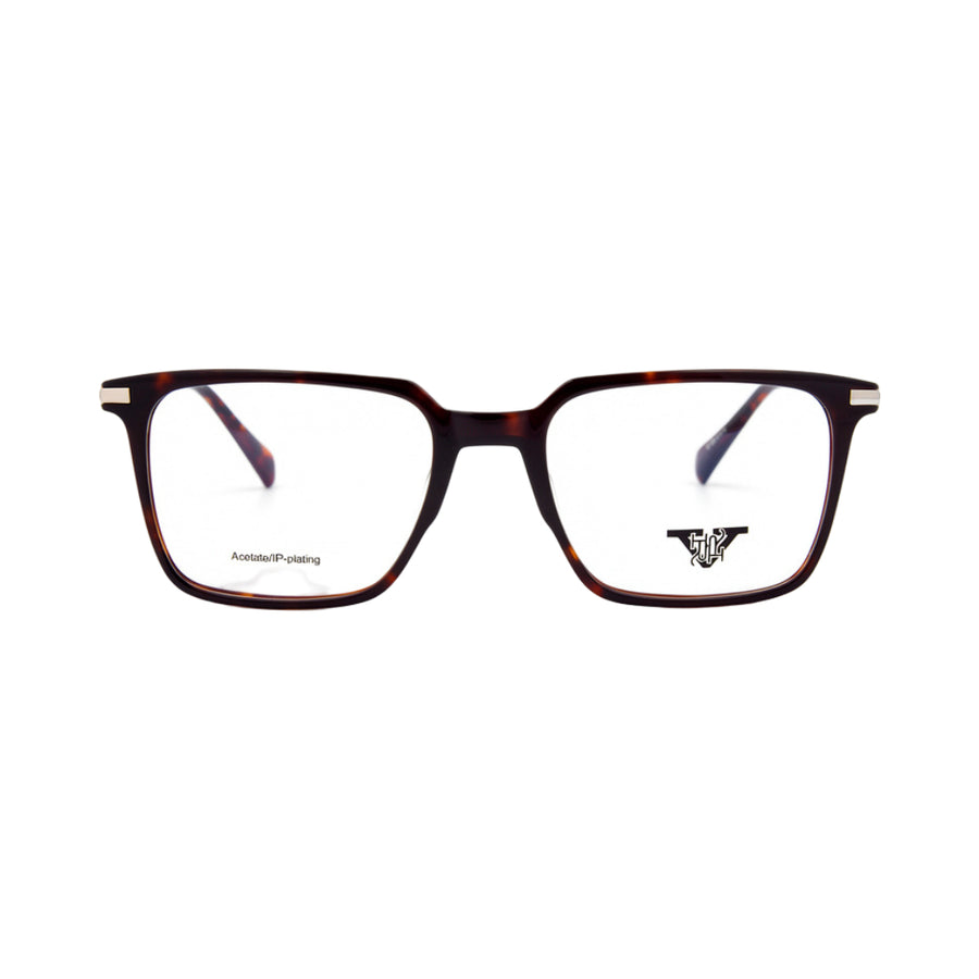 VANROSSI Men's Tortoise and Gold Rectangular Eyeglass Frame